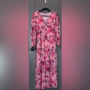 Floral Pink Maxi Dress